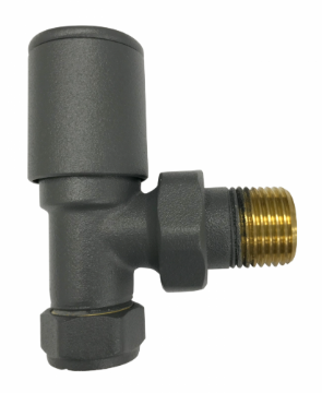 Anthracite Radiator Valve Straight 15mm (Pair)