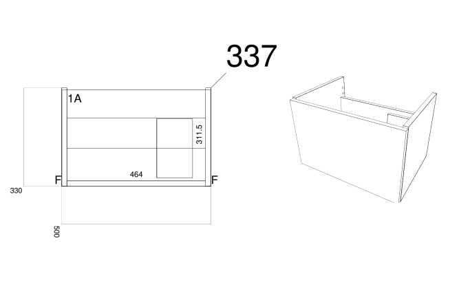 500mm Wall Hung Drawer Units