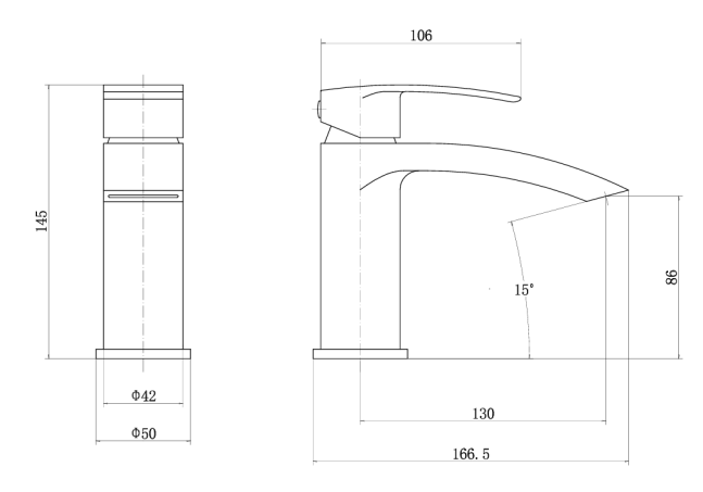 Nero Curve Mini Mono Basin Mixer Inc. Click Waste