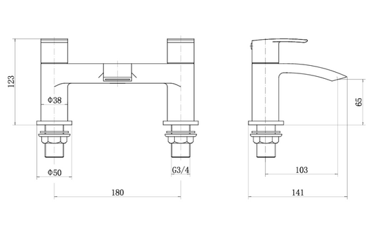 Nero Curve Bath Filler Inc. Click Waste