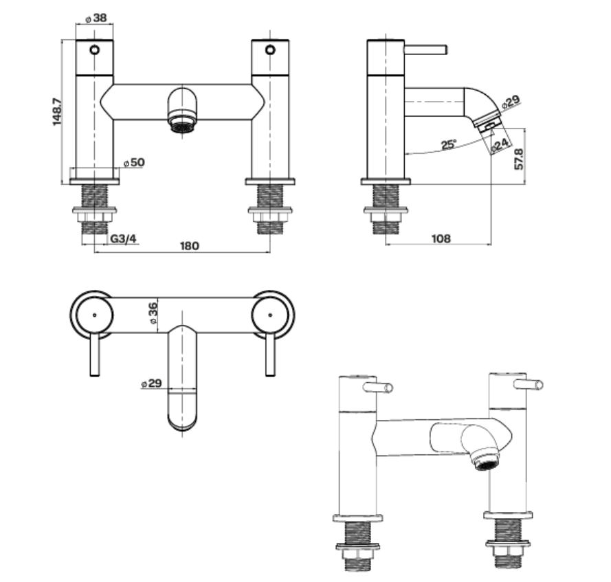 Nero Round Bath Filler