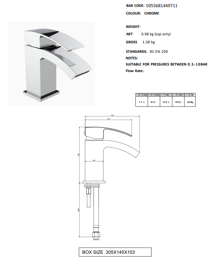 Flair Mono Basin Mixer