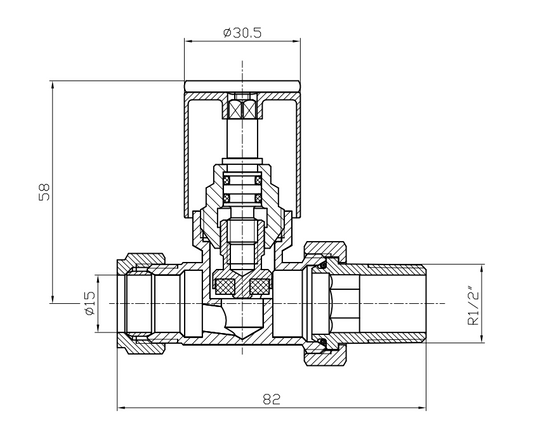 White Radiator Valve Straight 15mm (Pair)
