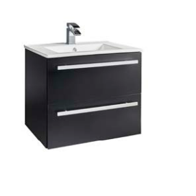 600 mm Wall Mounted 2 Drawer Unit Inc. Ceramic Basin