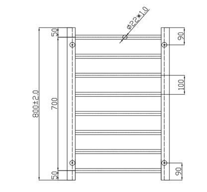 500*800mm Brushed Brass Towel Rails