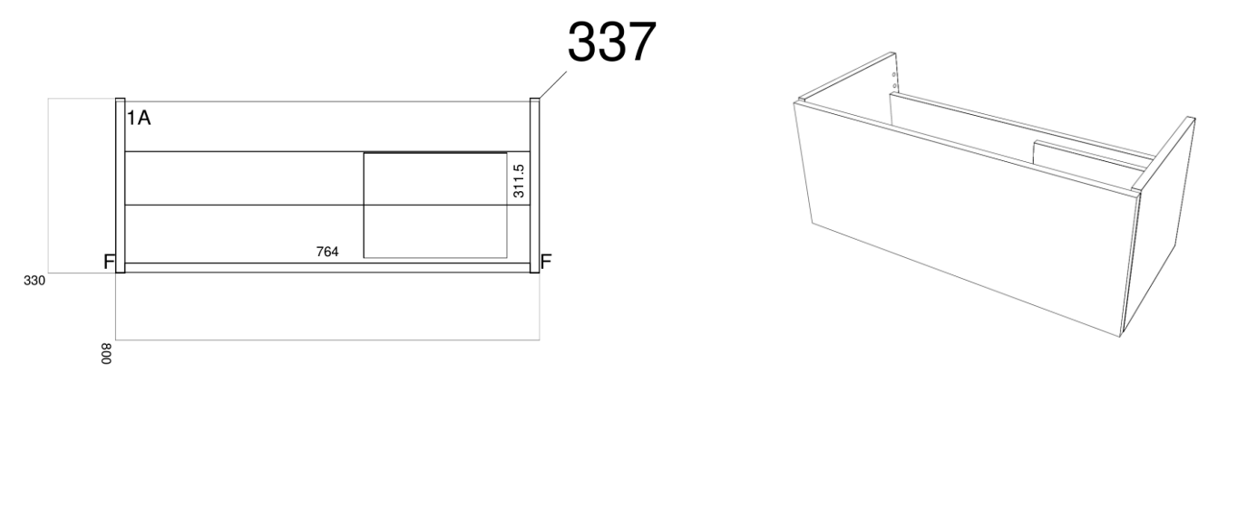 800mm Wall Hung Drawer Units