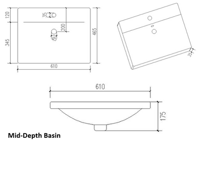600mm 2 Drawer Floor Standing Unit with Ceramic Basin
