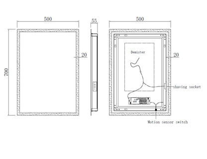 Manton 700x500mm LED Mirror