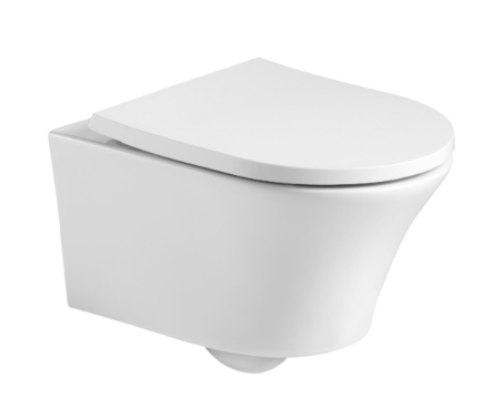 Kameo Rimless Wall Hung Pan with Soft Close Seat