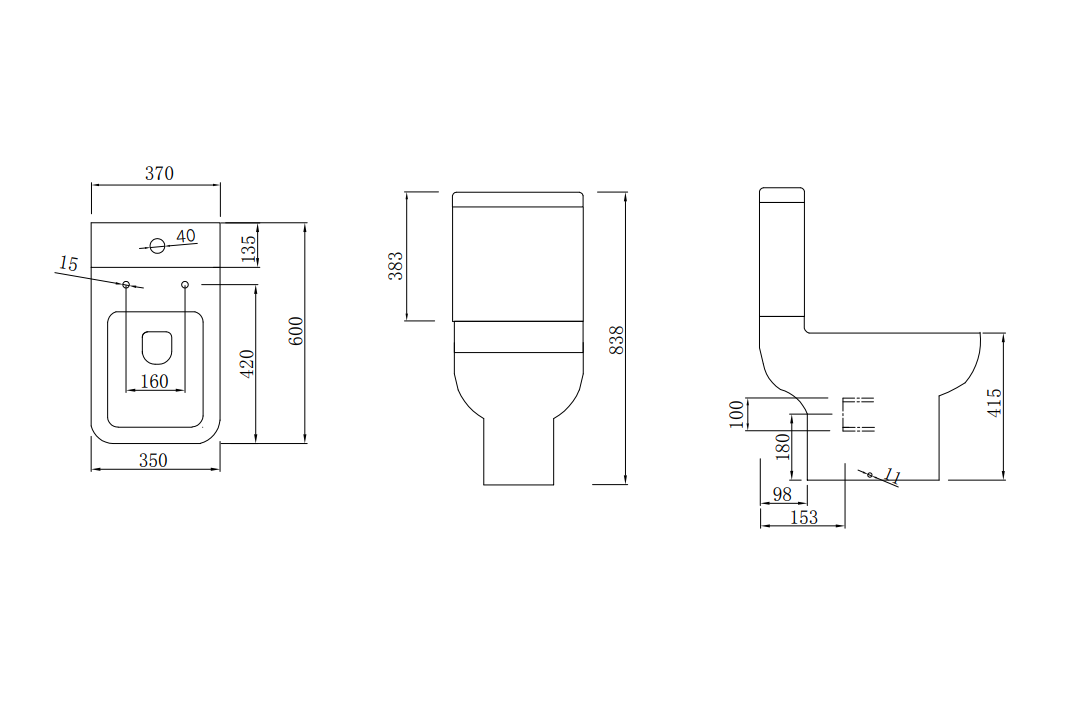 Pure Close Coupled WC Pan with Cistern & Soft Close Seat