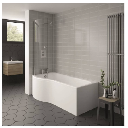 Oblique P Shaped 1700x850mm Left & Right Handed Baths With Legs