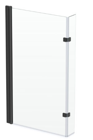 Nero L Shaped Shower Bath Screen with Extension Panel