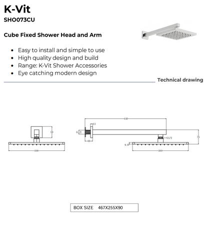 Pure Triple Thermostatic Concealed Shower with Slide Rail Kit & Overhead Drencher