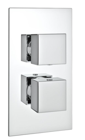 Pure Thermostatic Concealed Shower with Slide Rail Kit & Overhead Drencher