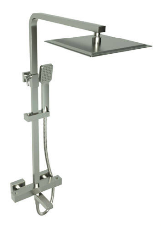 Pure Thermostatic Shower with Overhead Drencher, Sliding Handset and bath filler spout