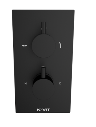 Nero Round Thermostatic Shower with Separate Hand shower & Fixed Overhead Drencher