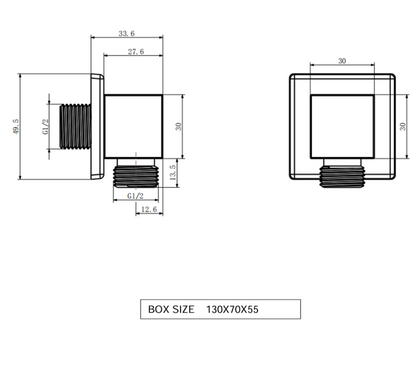 Nero Square Thermostatic Shower with Adjustable Slide Rail Kit