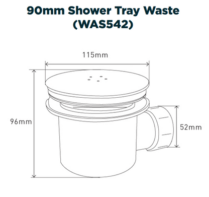 90 MM Shower Tray Waste