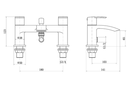 Nero Curve Bath Shower Mixer Inc. Click Waste