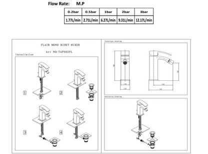 Flair Mono Bidet Mixer