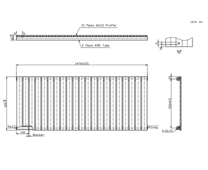 Boston White Single Panel Horizontal Radiator
