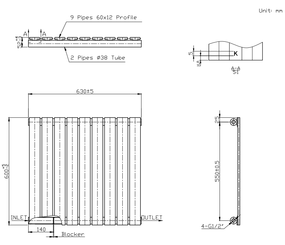 Boston White Single Panel Horizontal Radiator