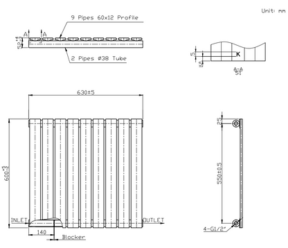 Boston White Single Panel Horizontal Radiator