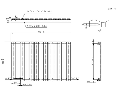 Boston White Single Panel Horizontal Radiator