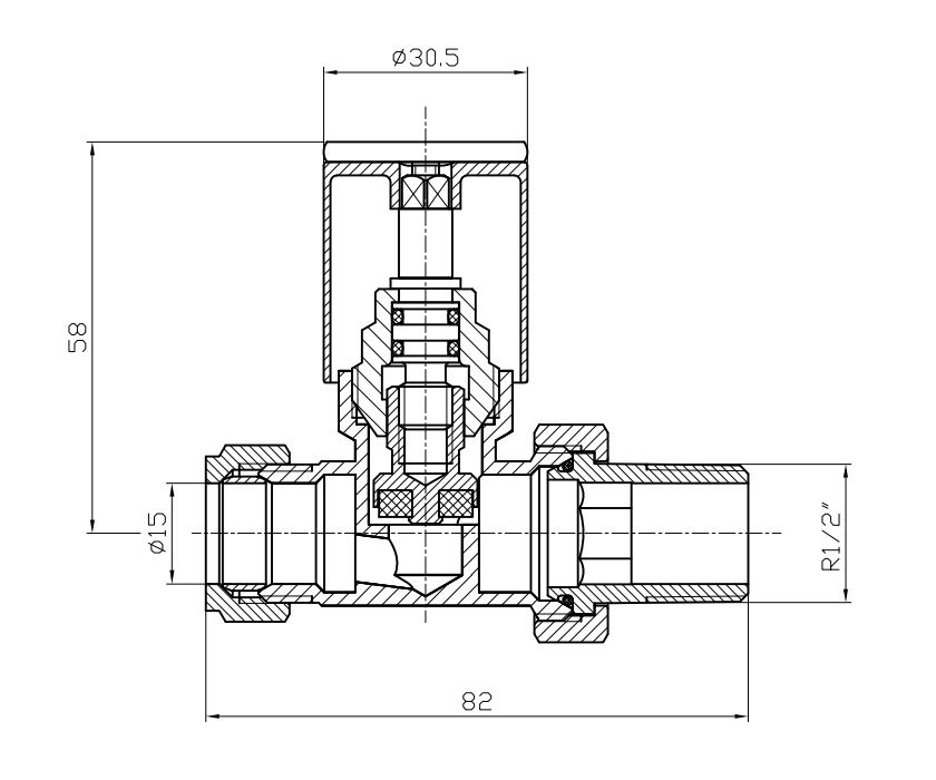 White Radiator Valve Straight 15mm (Pair)
