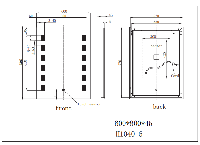 Carey 800×600 LED Mirror