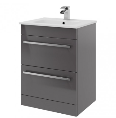 800mm 2 Drawer Floor Standing Unit with Ceramic Basin