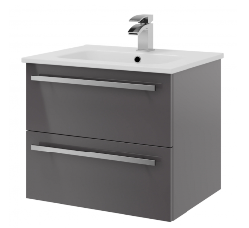 800mm Wall Mounted 2 Drawer Unit Inc. Ceramic Basin