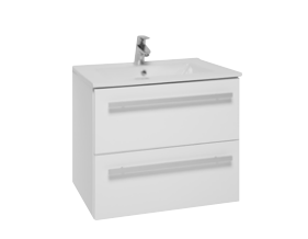800mm Wall Mounted 2 Drawer Unit Inc. Ceramic Basin