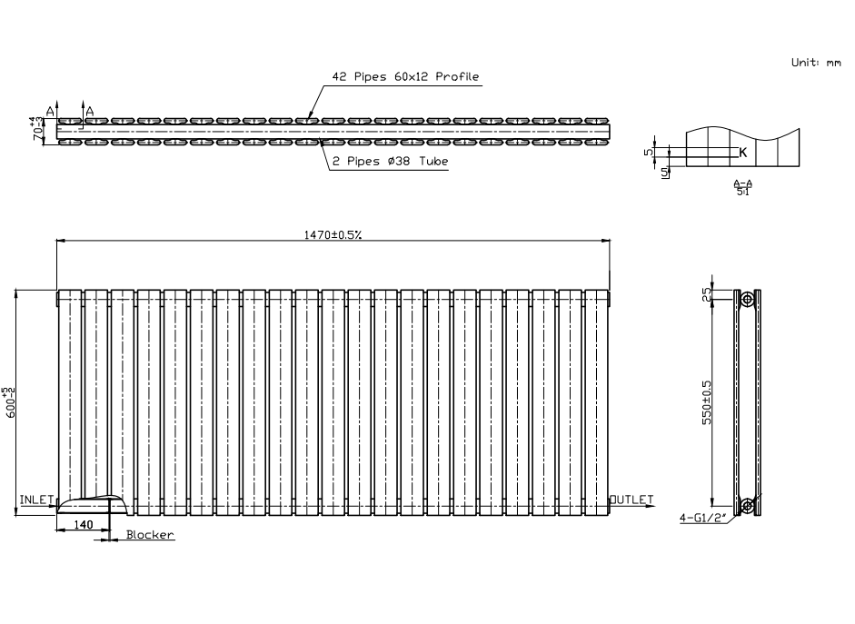 Boston White Double Panel Horizontal Radiator