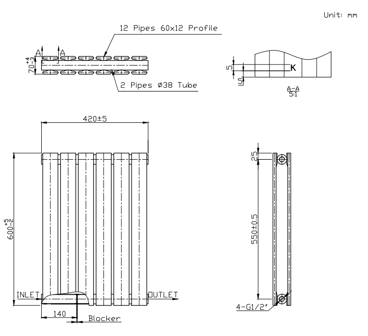 Boston White Double Panel Horizontal Radiator