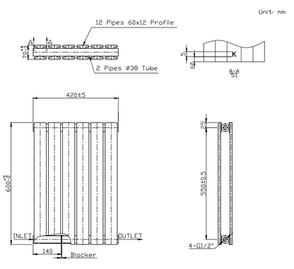 Boston White Double Panel Horizontal Radiator
