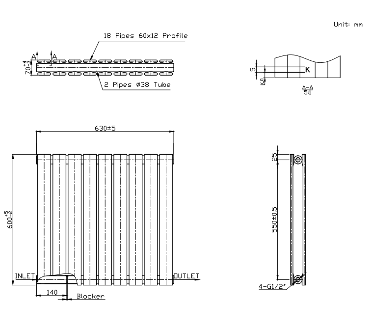 Boston White Double Panel Horizontal Radiator