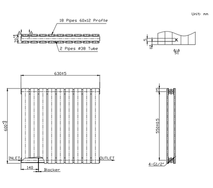 Boston White Double Panel Horizontal Radiator