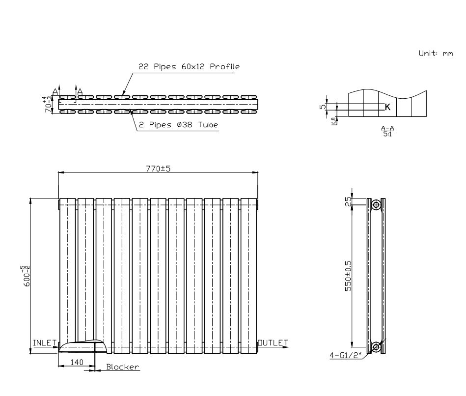 Boston White Double Panel Horizontal Radiator