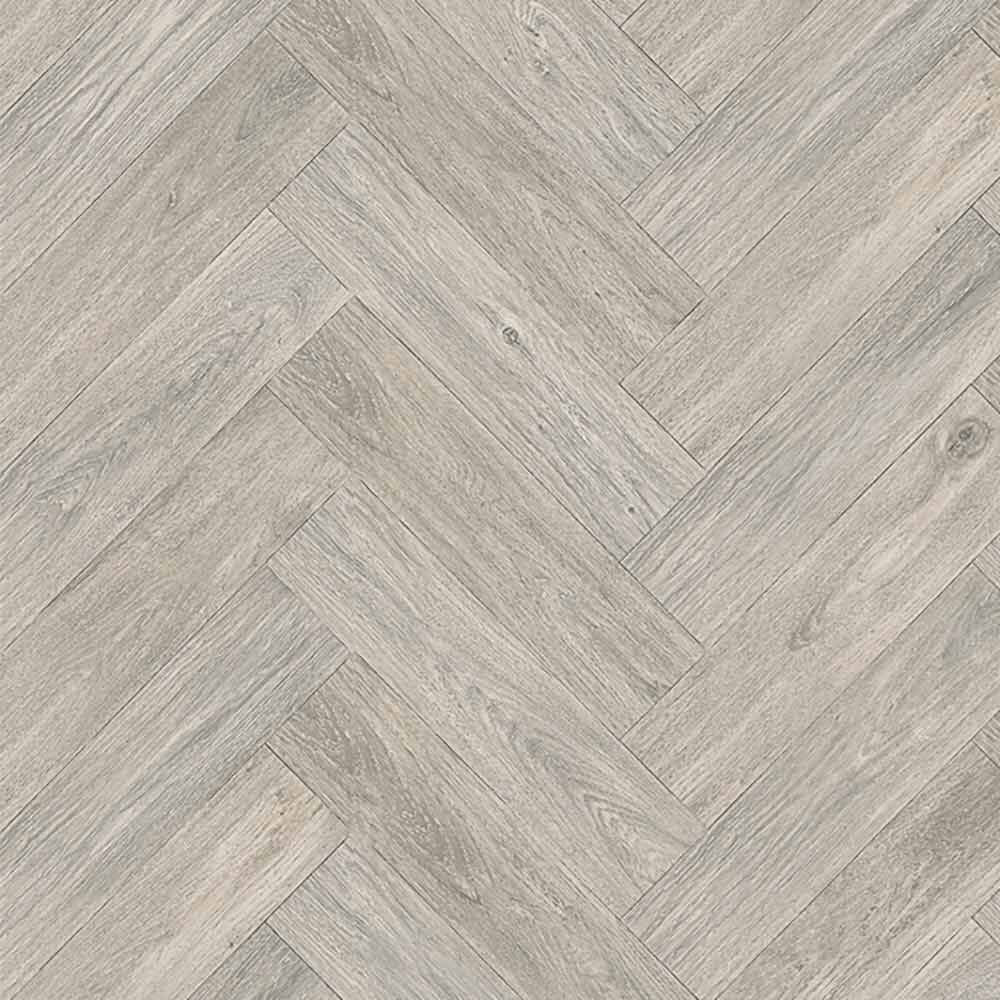 HydroClick Isadora Silver Elder Herringbone Laminate Flooring 1174mm x 294mm Pk/6